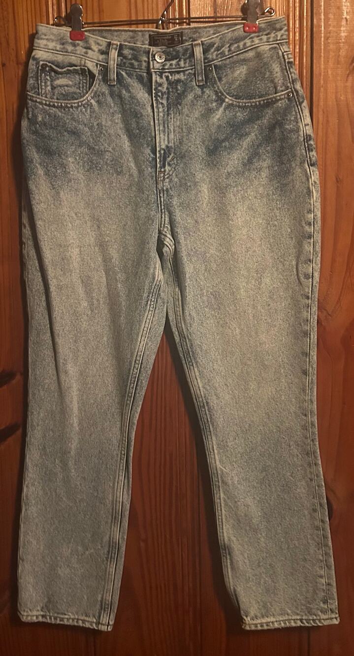 Abercrombie & Fitch High Rise Mom Denim Jeans Acid Wash Women's Classic 4/27